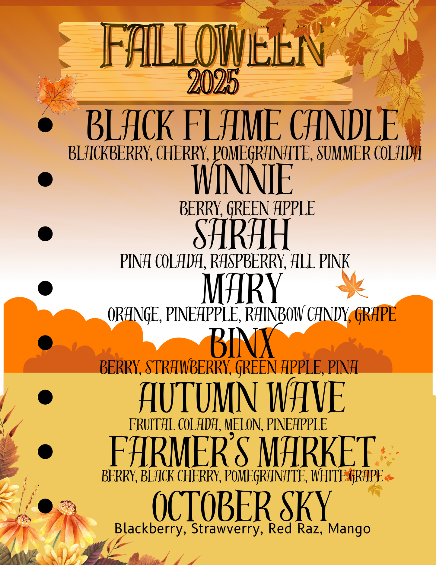 FALL - O - WEEN Menu Single Serve Packs Loaded Tea Bomb