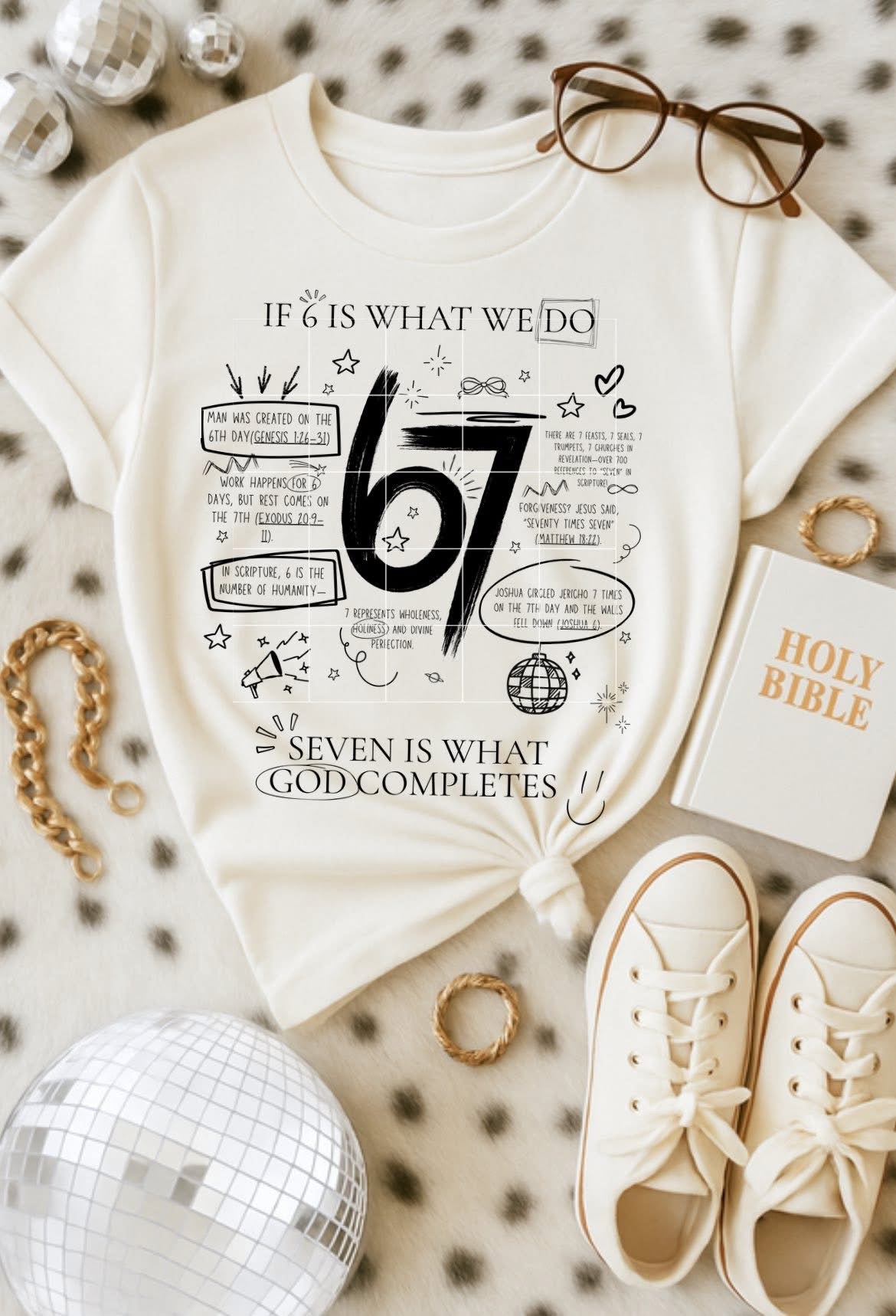 If 6 Is What We Do 7 Is What God Completes COMFORT COLORS or Softstyle Crewneck Sweatshirt