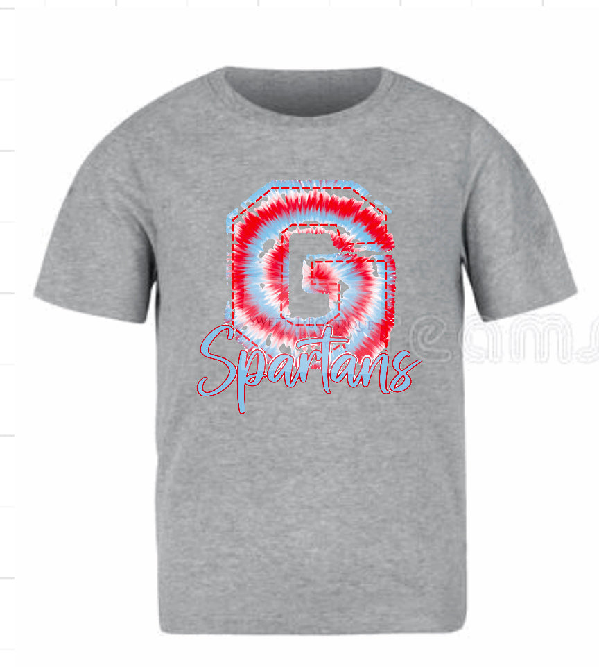 Tie Dye Giles Spartans “G”