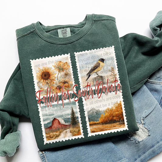 Fallin' For SOUTH DAKOTA Vintage State Stamp Comfort Colors Shirt