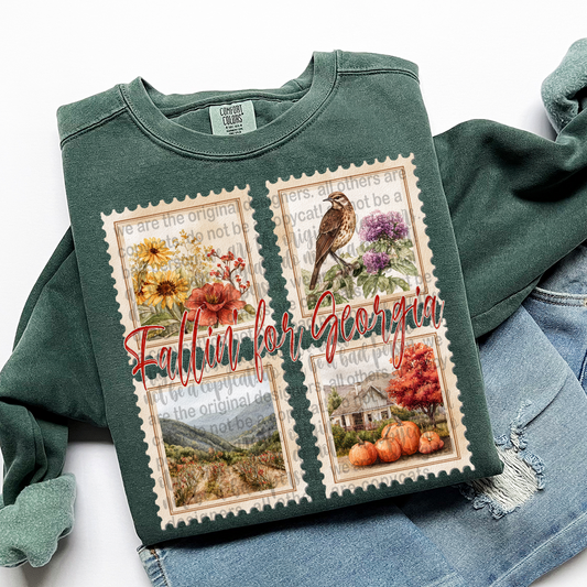 Fallin' For GEORGIA Vintage State Stamp Comfort Colors Shirt
