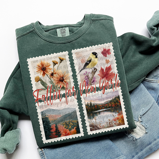 Fallin' For NEW YORK Vintage State Stamp Comfort Colors Shirt