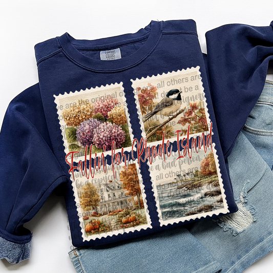 Fallin' For RHODE ISLAND Vintage State Stamp Comfort Colors Shirt