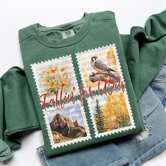 Fallin' For UTAH Vintage State Stamp Comfort Colors Shirt