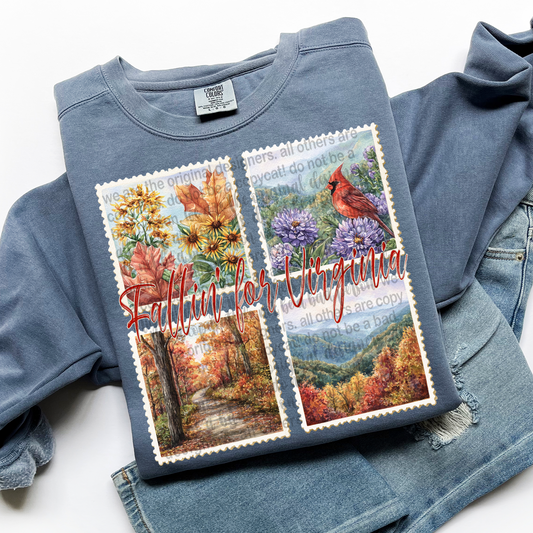 Fallin' For VIRGINIA Vintage State Stamp Comfort Colors Shirt